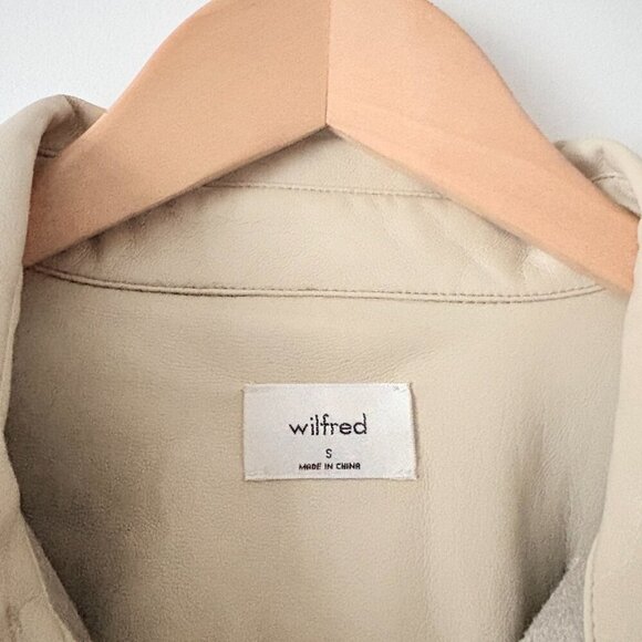 Aritzia Wilfred Caroline Belted Vegan Leather Shirt Dress Size Small - Picture 9 of 10